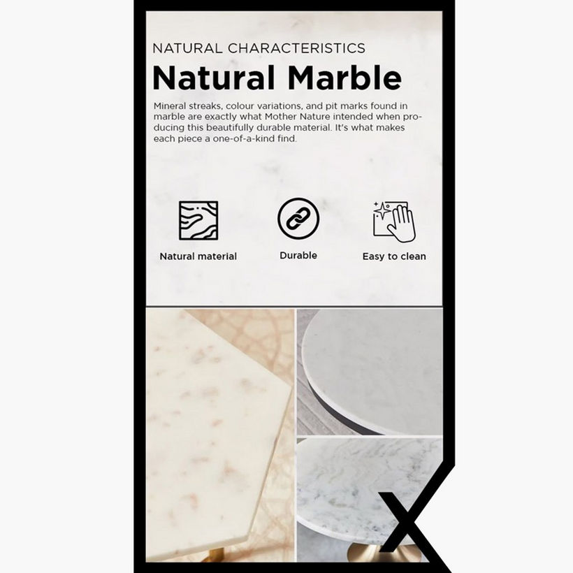 Cavon Cedro Genuine Marble Top Accent Table - Image 10