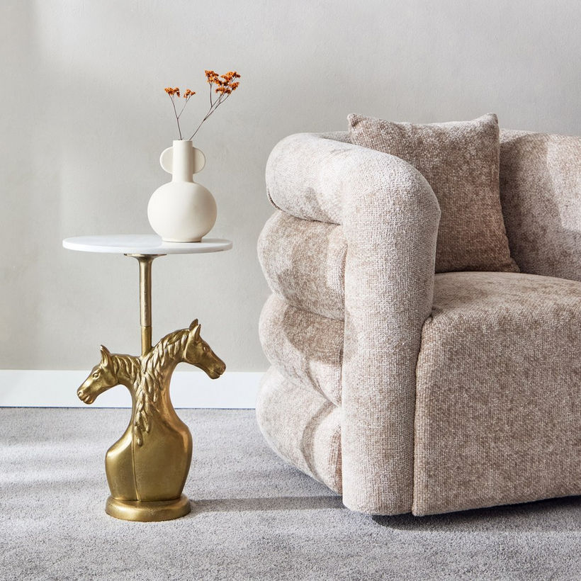 Cavon Friesian Genuine Marble Top Accent Table - Image 8