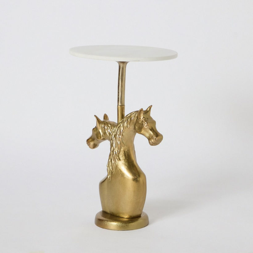Cavon Friesian Genuine Marble Top Accent Table - Image 9