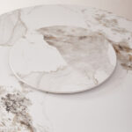 Carmella 6-Seater Round Sintered Stone Dining Table with Lazy Susan