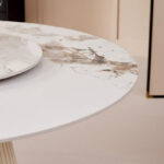 Carmella 6-Seater Round Sintered Stone Dining Table with Lazy Susan
