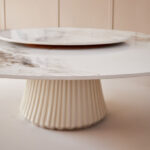 Carmella 6-Seater Round Sintered Stone Dining Table with Lazy Susan