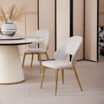 Carmella 6-Seater Round Sintered Stone Dining Table with Lazy Susan