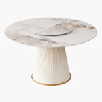 Carmella 6-Seater Round Sintered Stone Dining Table with Lazy Susan