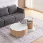 Sahara Swivel Glass Top Coffee Table