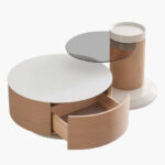 Sahara Swivel Glass Top Coffee Table