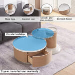 Sahara Swivel Glass Top Coffee Table