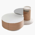 Sahara Swivel Glass Top Coffee Table