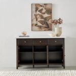 Orlando 3-Door Genuine Marble Top Sideboard with 3 Drawers