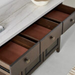 Orlando 3-Door Genuine Marble Top Sideboard with 3 Drawers