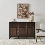 Orlando 3-Door Genuine Marble Top Sideboard with 3 Drawers