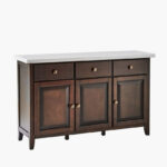 Orlando 3-Door Genuine Marble Top Sideboard with 3 Drawers