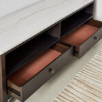 Orlando 1.6 Metre High TV Unit with Genuine Marble Top for TVs up to 70 inches