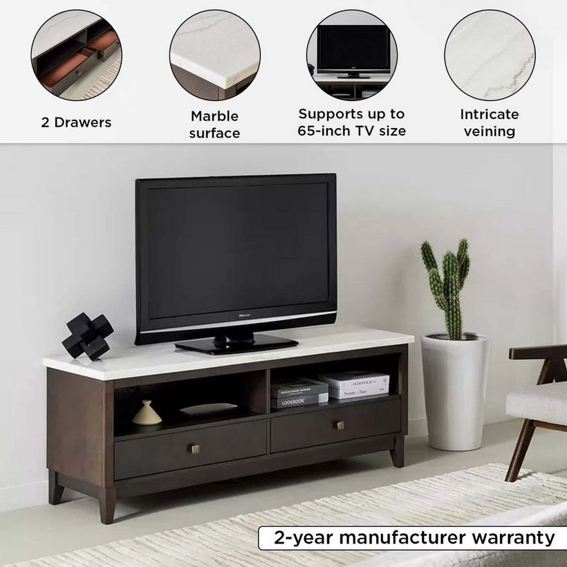 Orlando 1.6 Metre High TV Unit with Genuine Marble Top for TVs up to 70 inches - Image 12