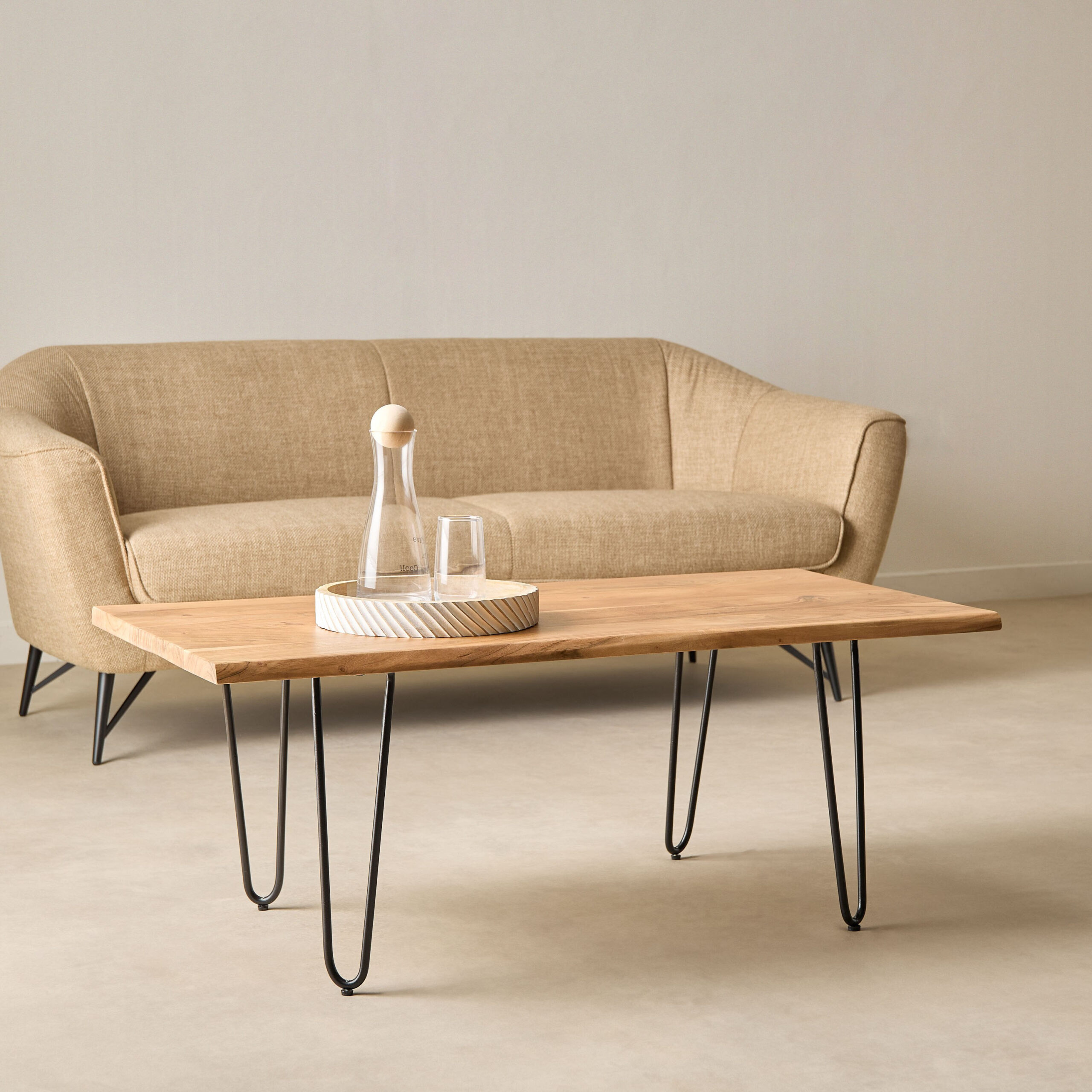 Vendra Corwin Live Edge Solid Wood Top Coffee Table
