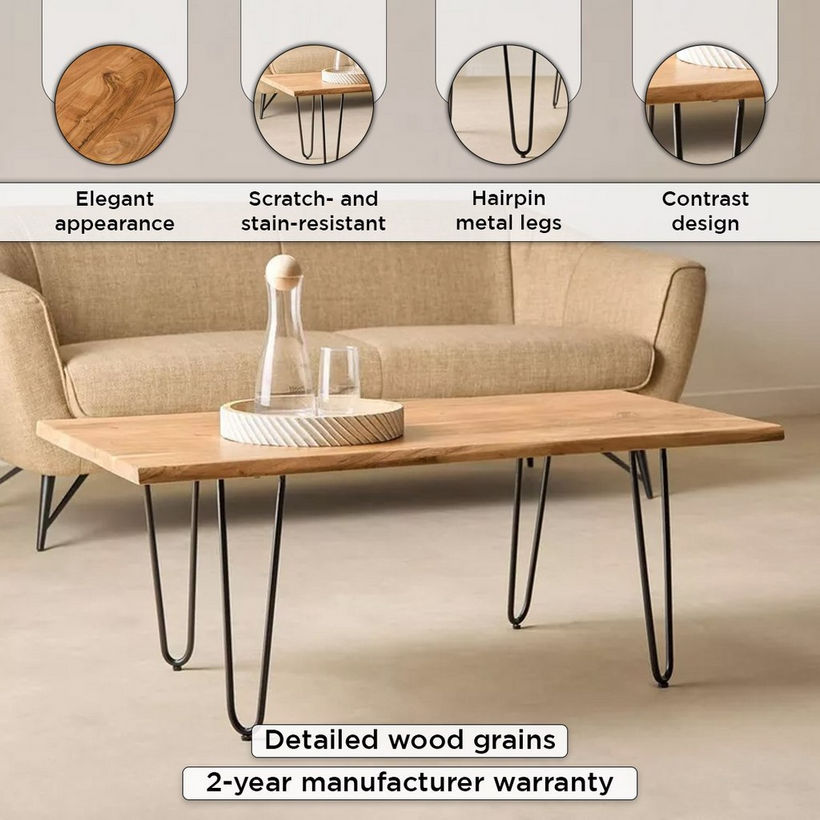 Vendra Corwin Live Edge Solid Wood Top Coffee Table - Image 5