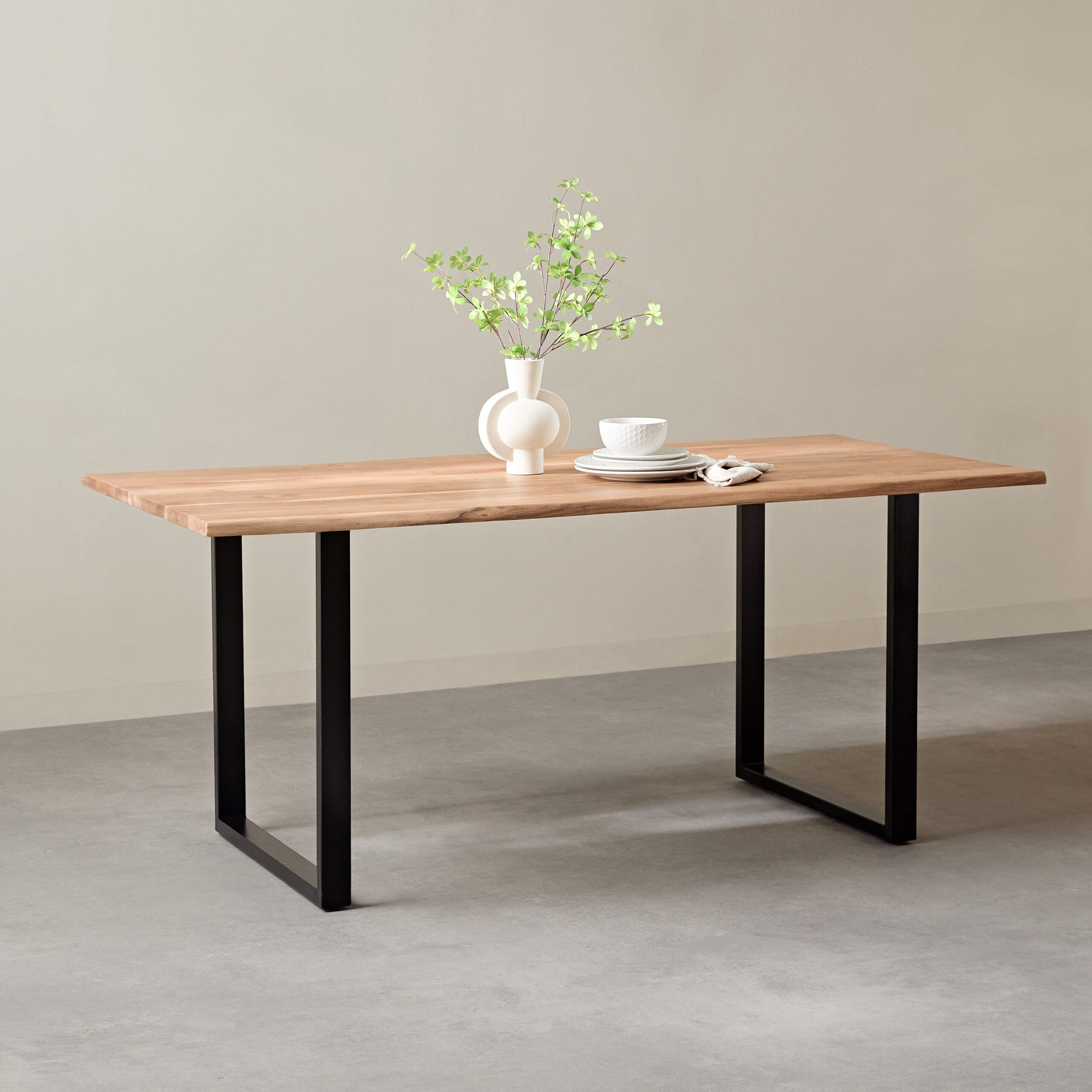 Vendra Costa 6-Seater Live Edge Solid Wood Top Dining Table