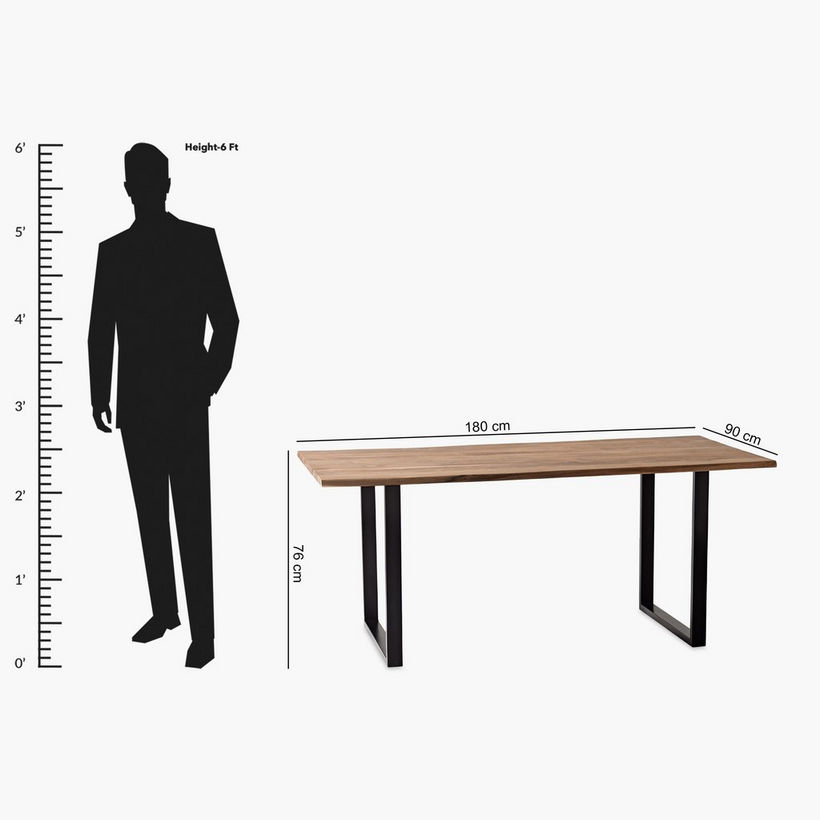 Vendra Costa 6-Seater Live Edge Solid Wood Top Dining Table - Image 2