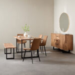 Vendra Costa 6-Seater Live Edge Solid Wood Top Dining Table