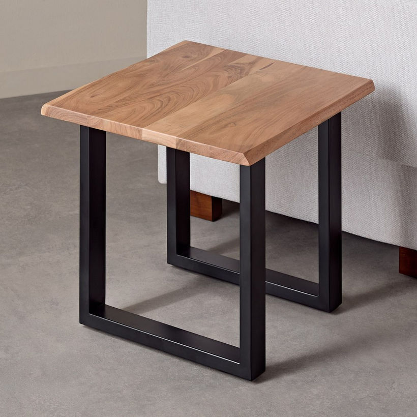 Vendra Costa Live Edge Solid Wood Top End Table - Image 3