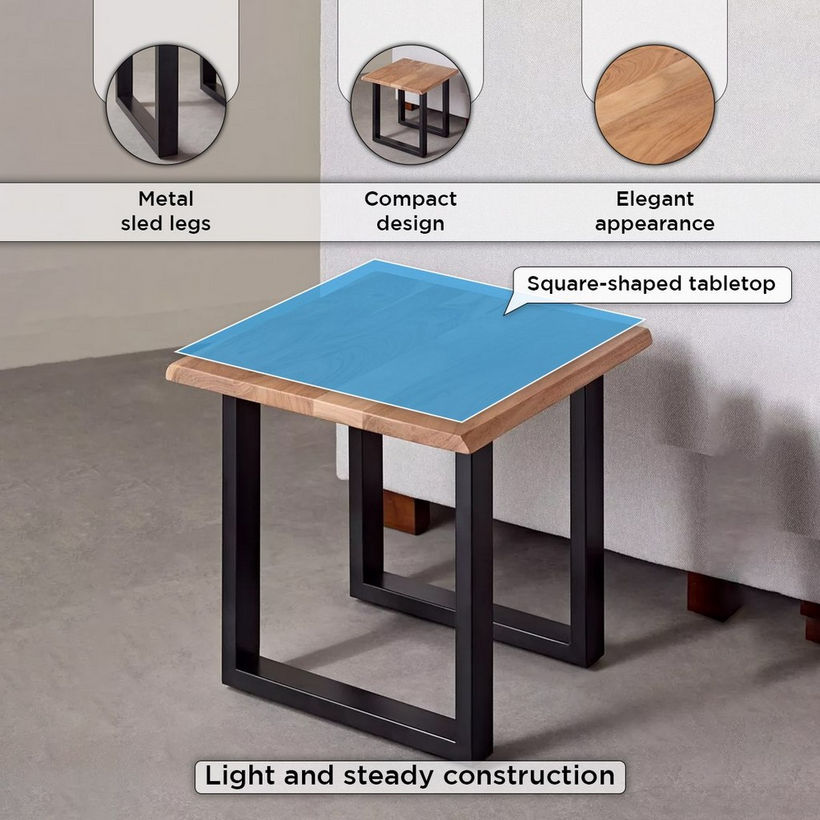 Vendra Costa Live Edge Solid Wood Top End Table - Image 6