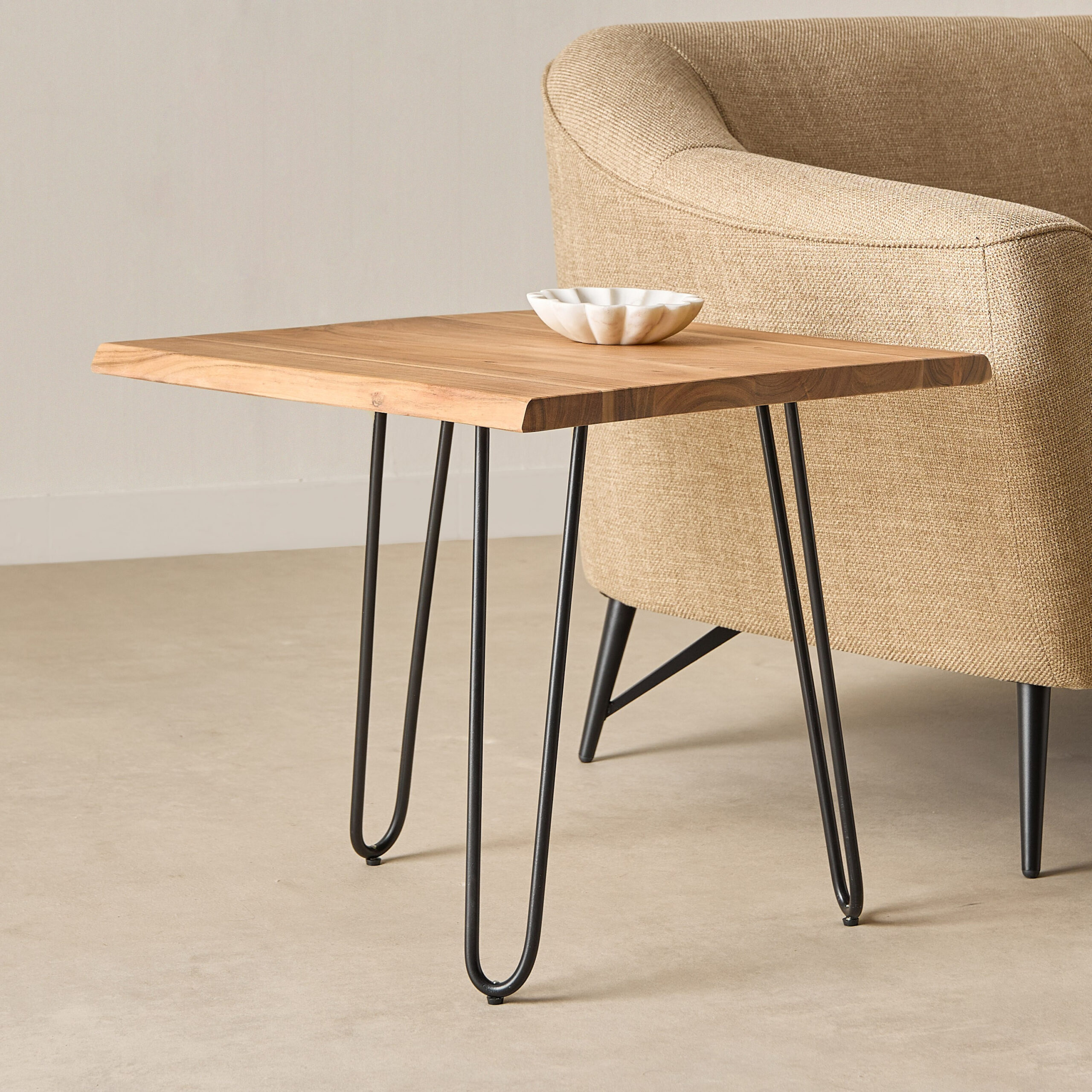 Vendra Corwin Live Edge Solid Wood Top End Table
