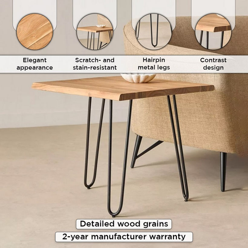 Vendra Corwin Live Edge Solid Wood Top End Table - Image 5