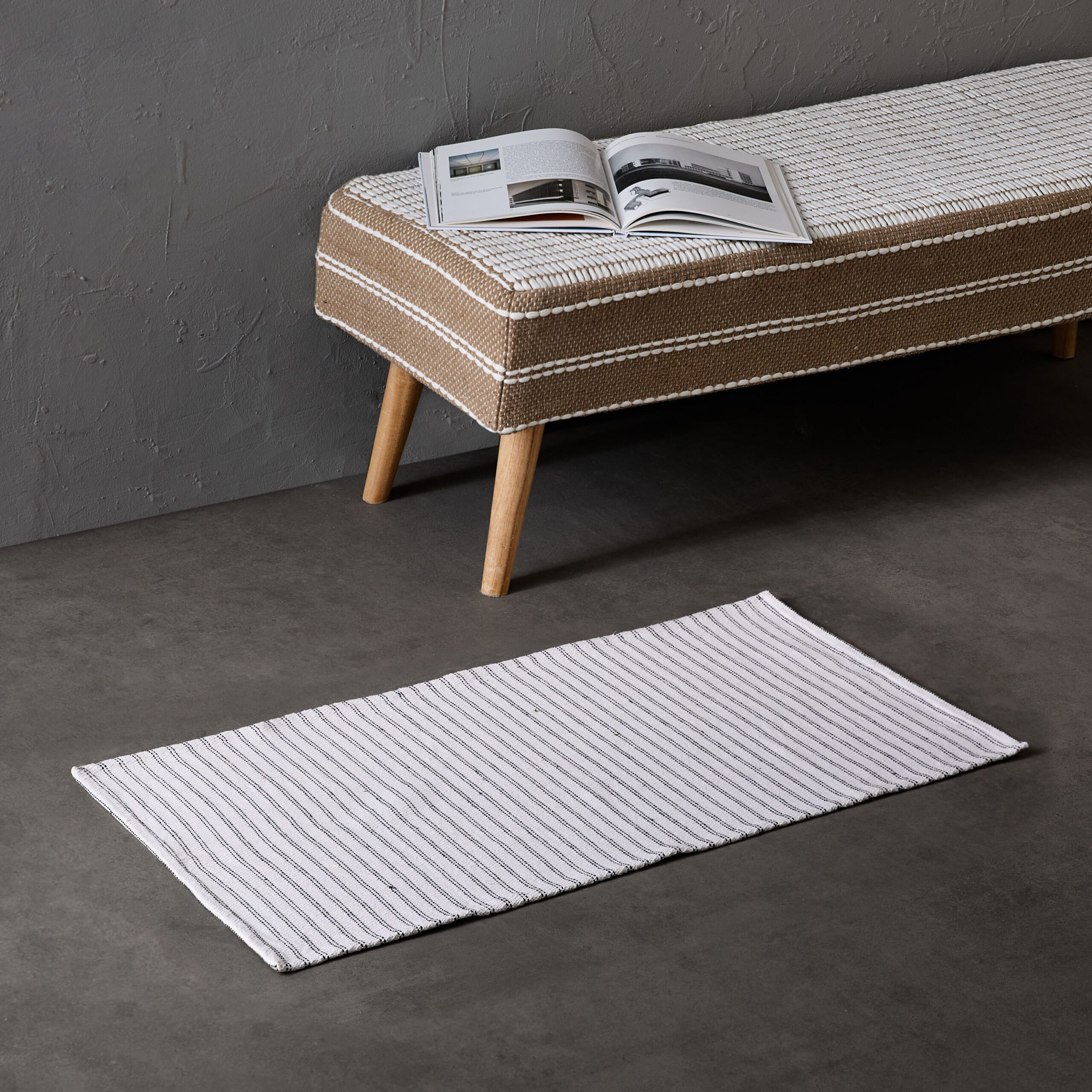 Allan Snow Recycled Cotton Dhurrie - 60x120 cm