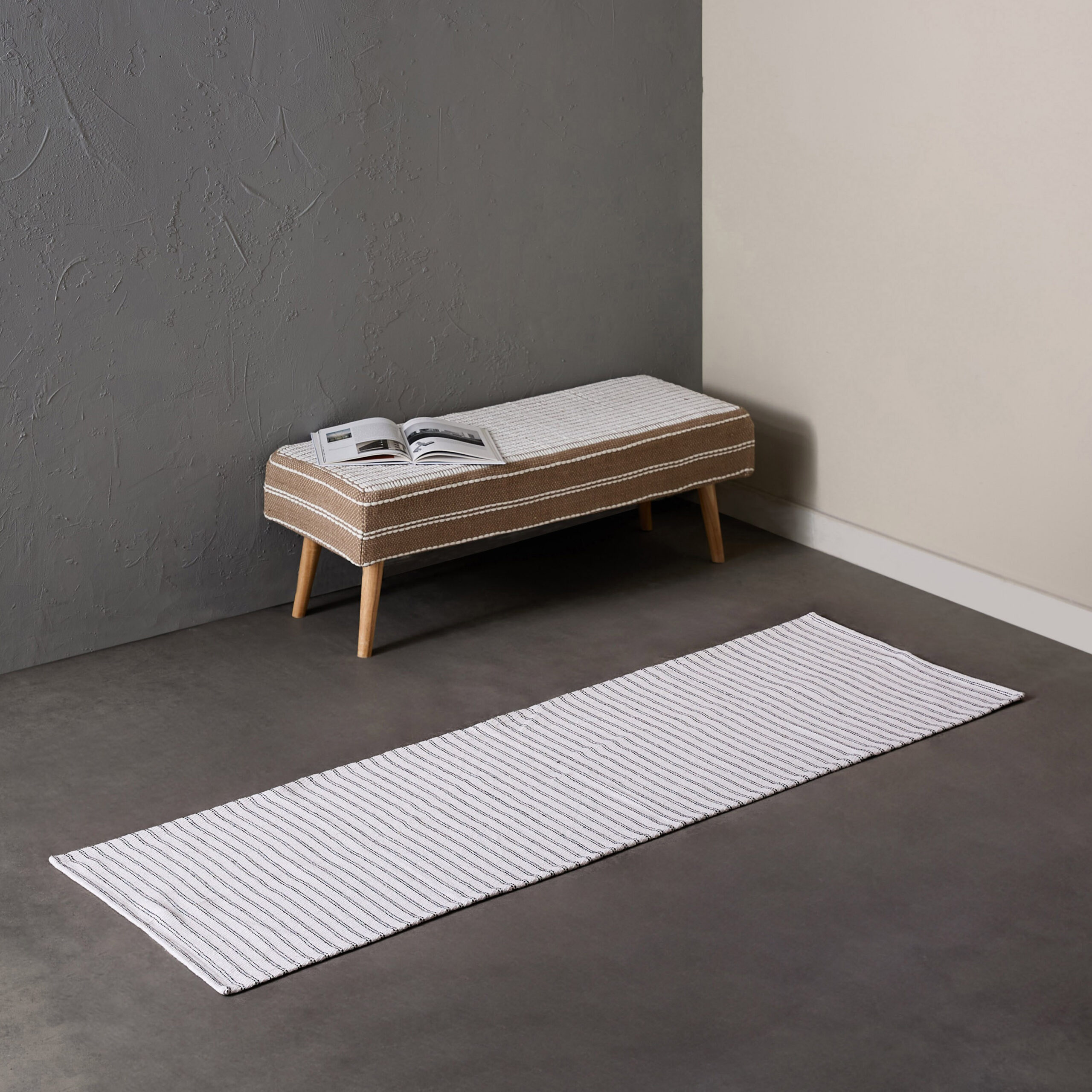 Allan Snow Recycled Cotton Dhurrie - 60x180 cm