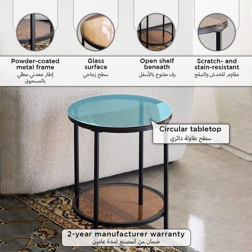 Arc Glass Top End Table - Image 2