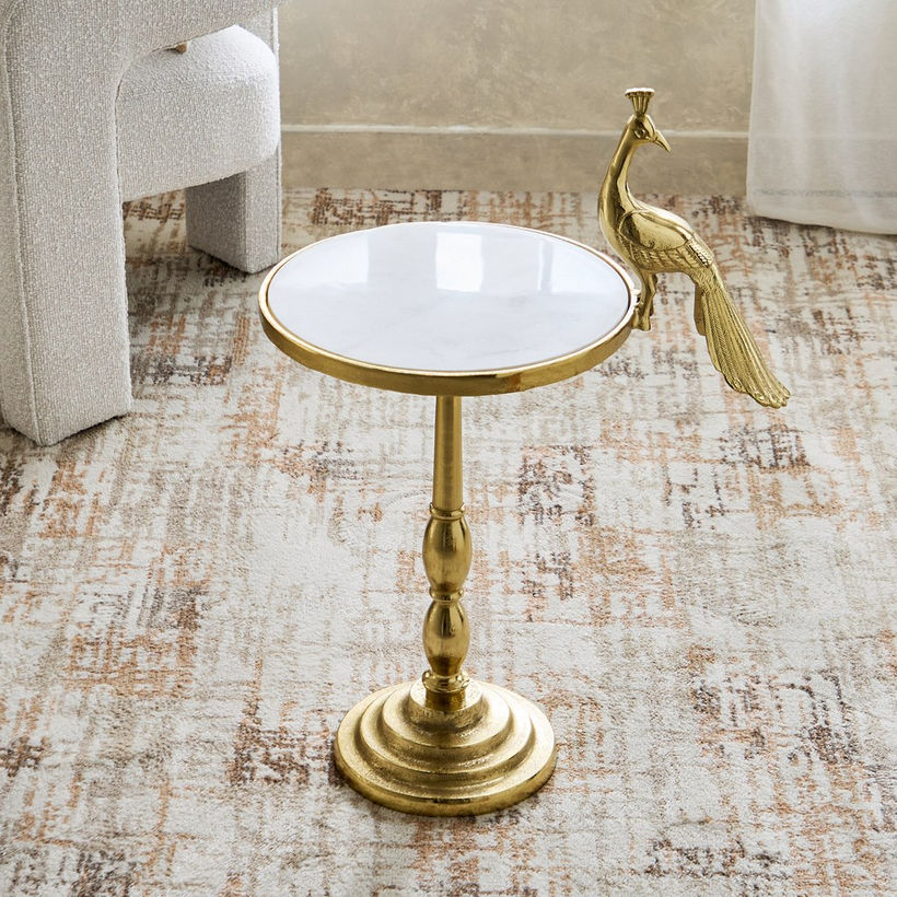 Cavon Peahen Genuine Marble Top Accent Table - Image 3