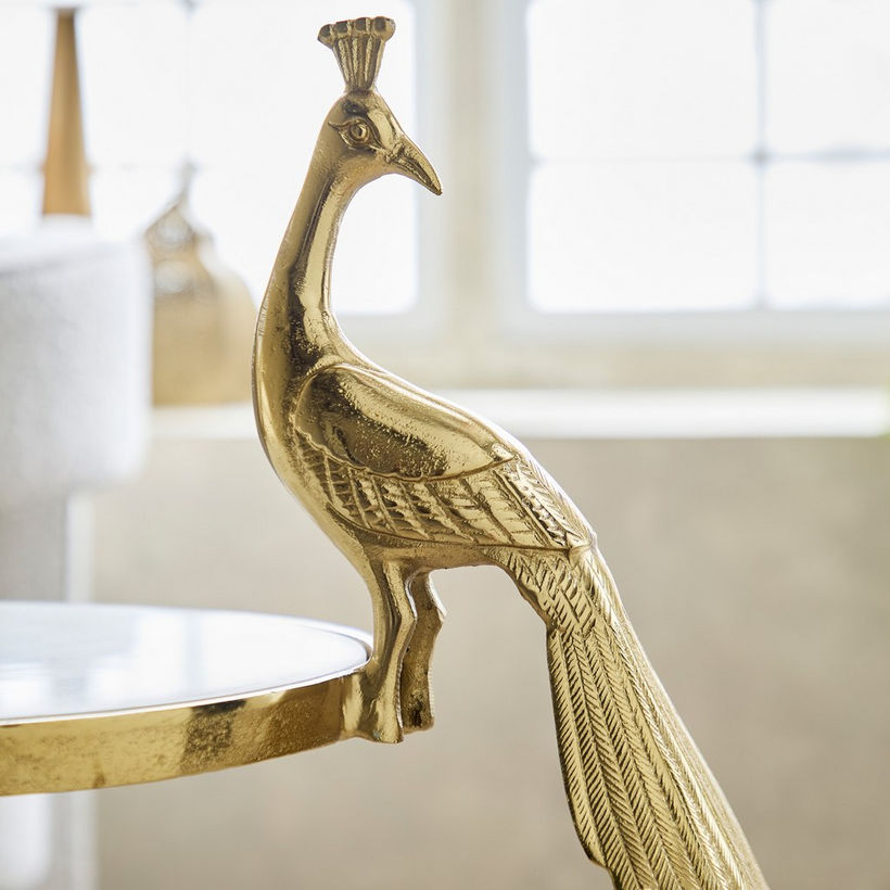 Cavon Peahen Genuine Marble Top Accent Table - Image 4
