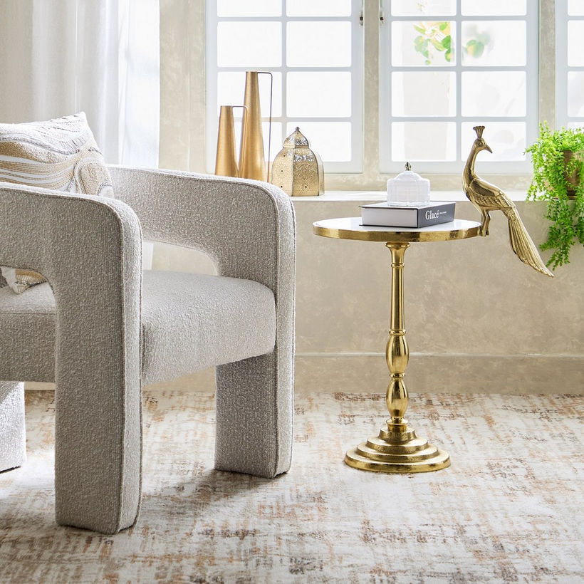 Cavon Peahen Genuine Marble Top Accent Table - Image 8