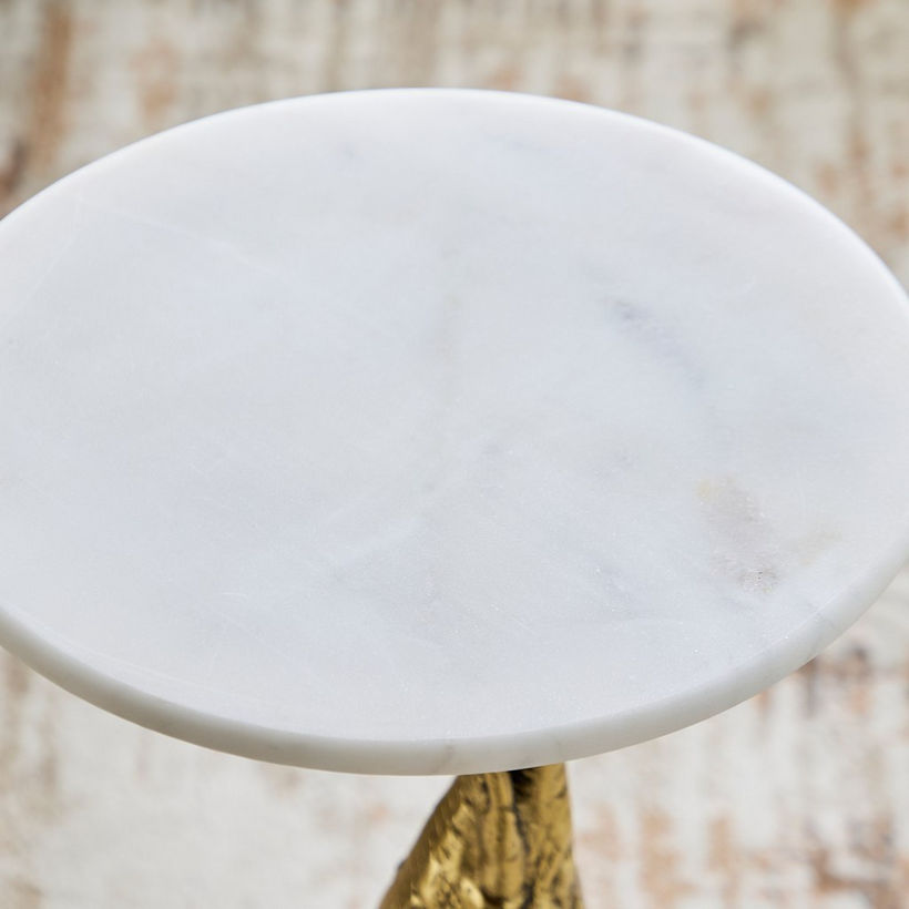 Cavon Gaj Genuine Marble Top Side Table - Image 6