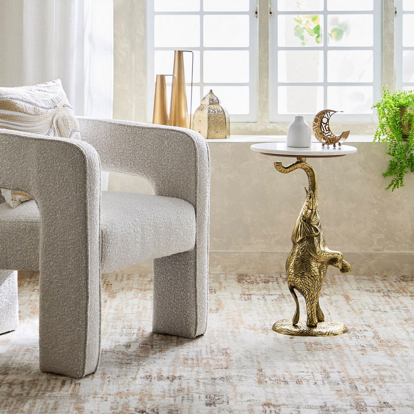 Cavon Gaj Genuine Marble Top Side Table - Image 8