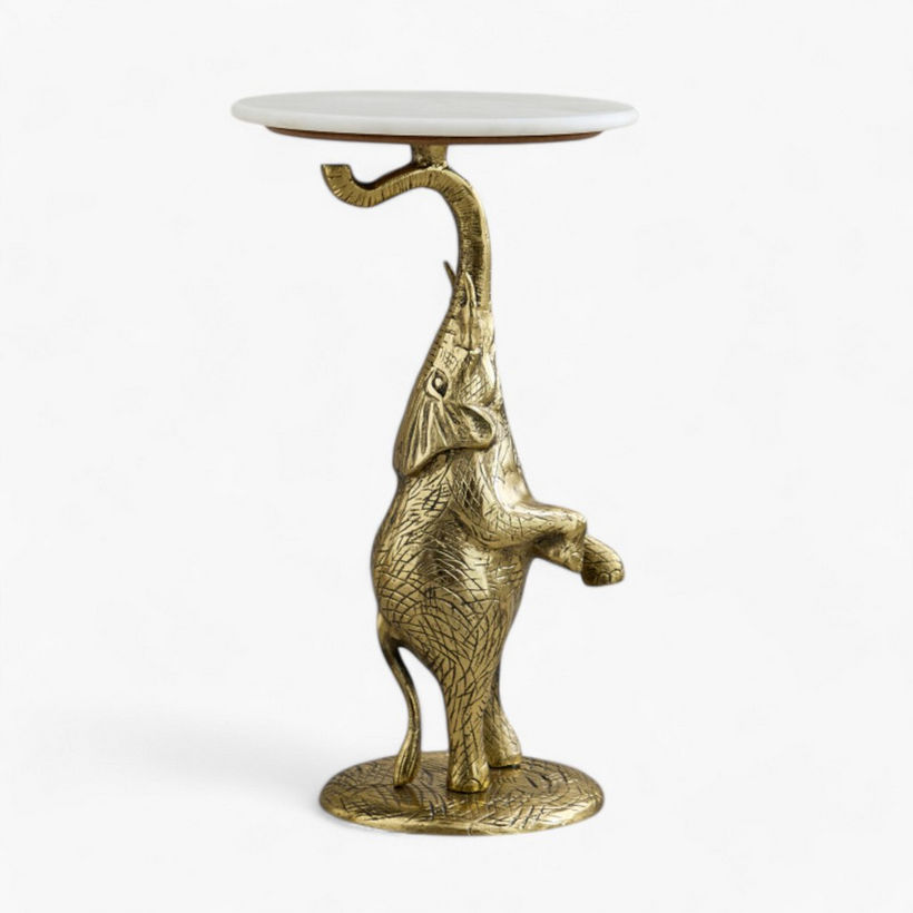 Cavon Gaj Genuine Marble Top Side Table - Image 9