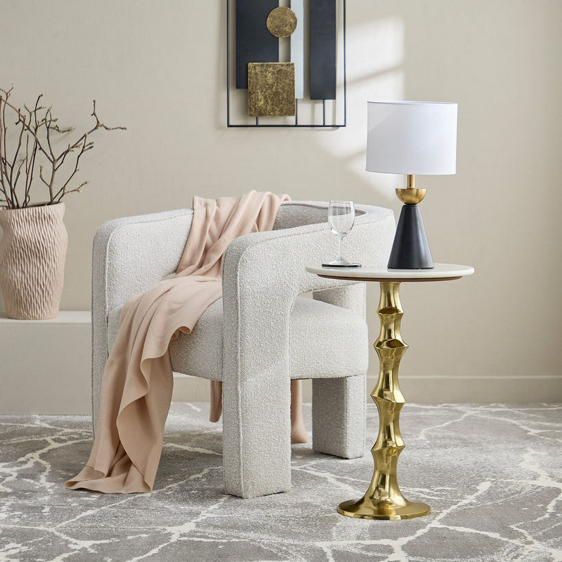 Cavon Julie Genuine Marble Top Side Table - Image 7
