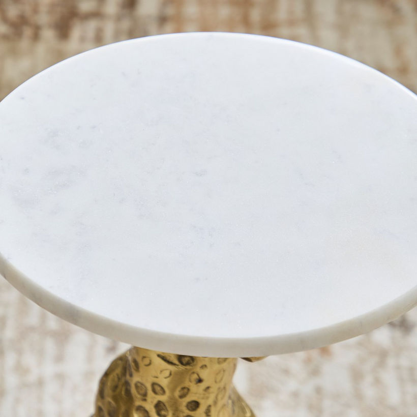 Cavon Jaguar Genuine Marble Top Side Table - Image 6
