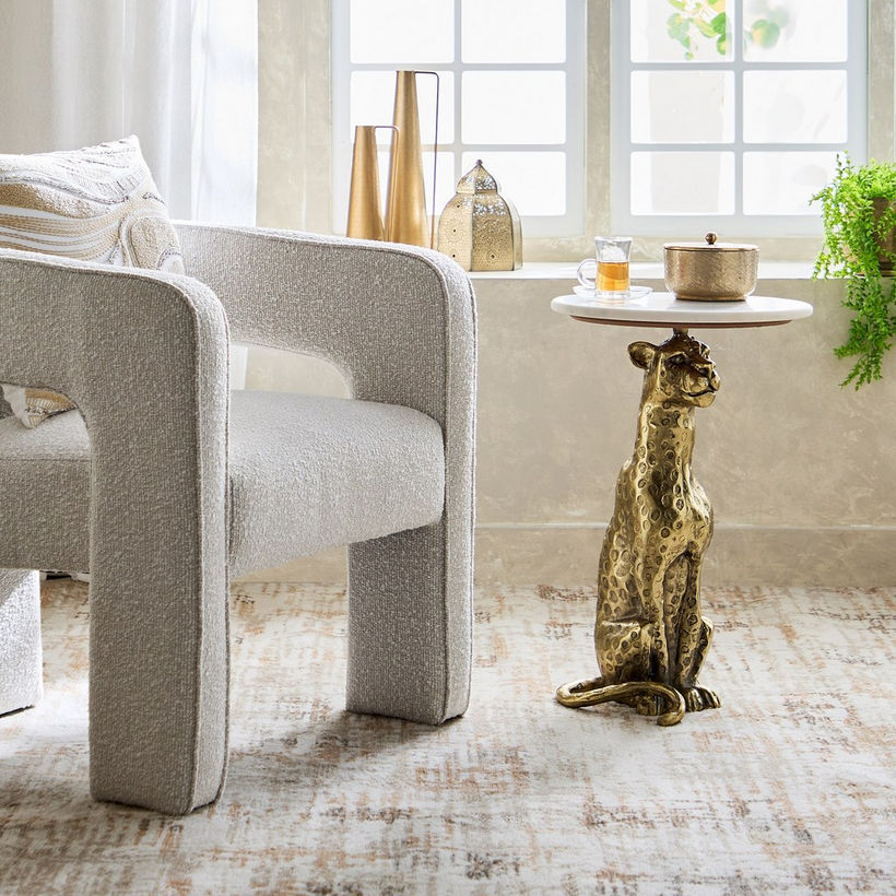 Cavon Jaguar Genuine Marble Top Side Table - Image 8
