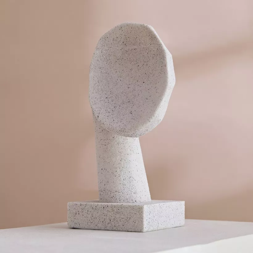 Verdant Polyresin Face Accent in Sand Finish Resin Mask - 14.3x10.7x26 cm - Image 3