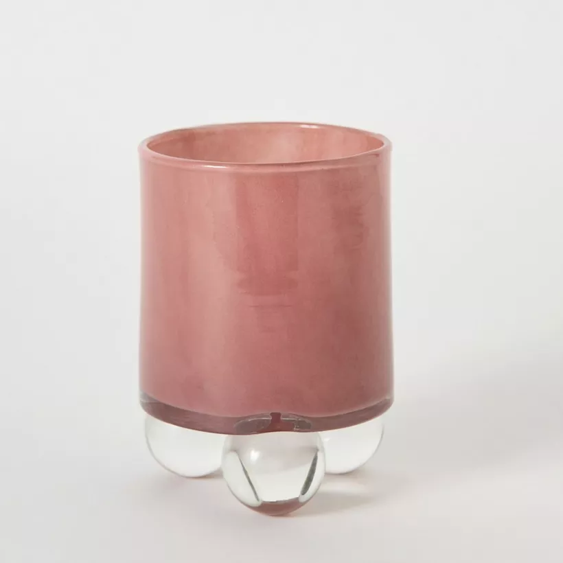 Auden Glass Candleholder with Glass Round Stand - 10.5x10.5x13.9 cm - Image 2