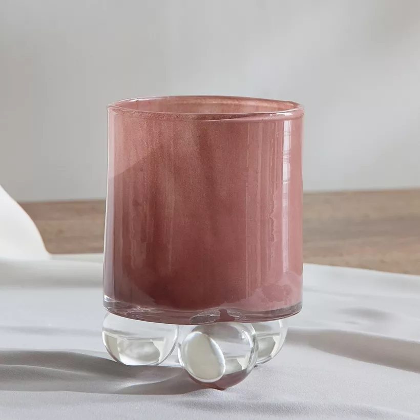 Auden Glass Candleholder with Glass Round Stand - 10.5x10.5x13.9 cm - Image 3