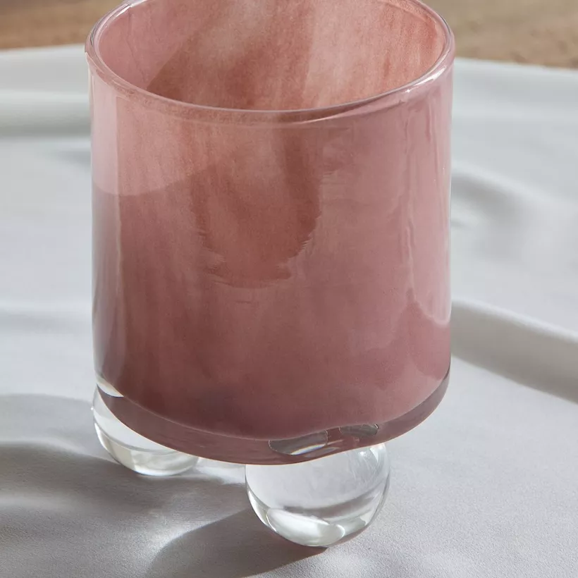 Auden Glass Candleholder with Glass Round Stand - 10.5x10.5x13.9 cm - Image 4