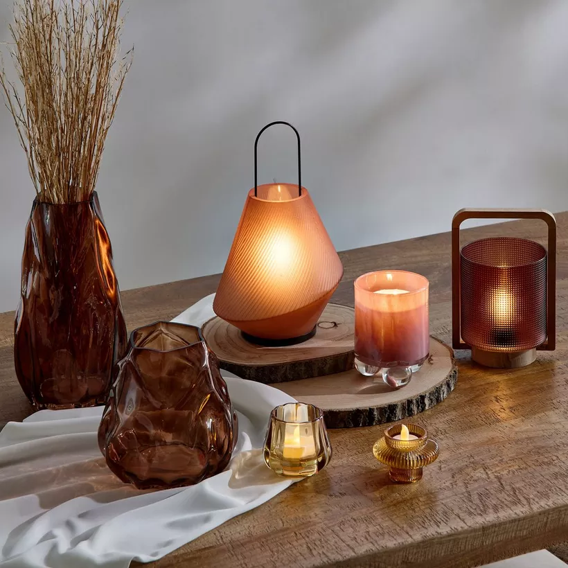 Auden Glass Candleholder with Glass Round Stand - 10.5x10.5x13.9 cm - Image 5
