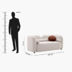 Seoul NXT 2-Seater Fabric Sofa with 2 Round and Cylindrical Pillows