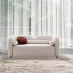Seoul NXT 2-Seater Fabric Sofa with 2 Round and Cylindrical Pillows