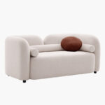 Seoul NXT 2-Seater Fabric Sofa with 2 Round and Cylindrical Pillows