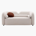 Seoul NXT 2-Seater Fabric Sofa with 2 Round and Cylindrical Pillows
