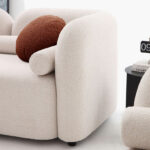 Seoul NXT 2-Seater Fabric Sofa with 2 Round and Cylindrical Pillows