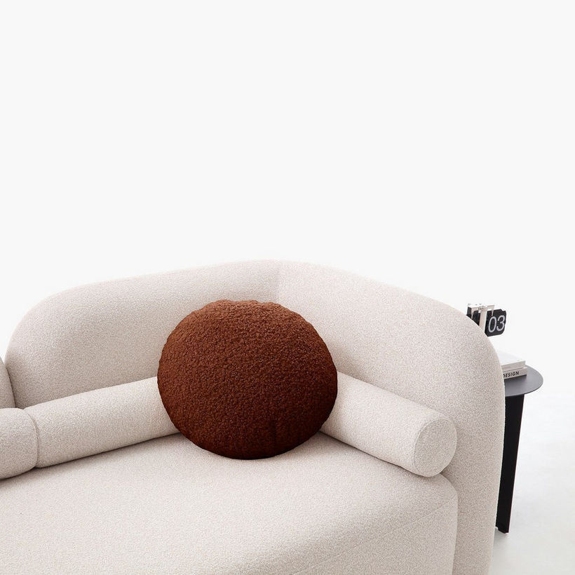 Seoul NXT 2-Seater Fabric Sofa with 2 Round and Cylindrical Pillows - Image 7